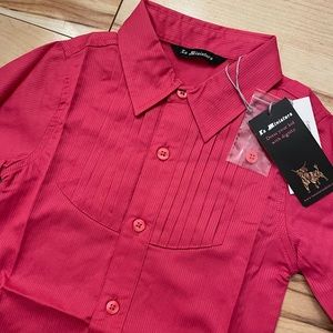 BNWT La Miniatura Dark Pink Tuxedo Shirt